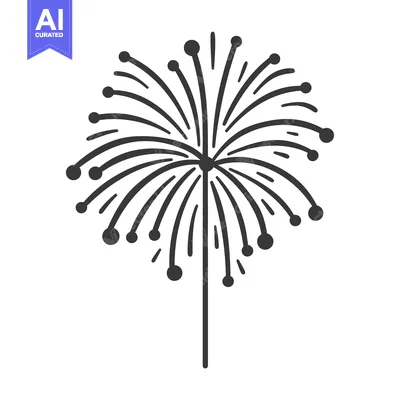 Aset desain premium: A simplistic and celebratory image depicting a firework display