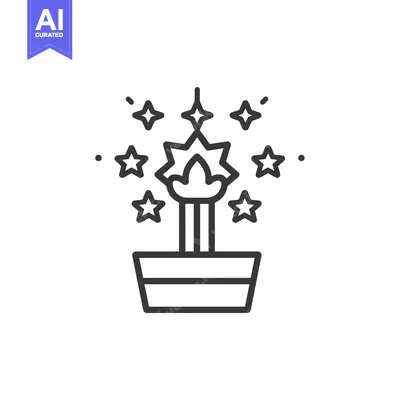 Aset premium populer: Fireworks in a Pot with Stars Around It