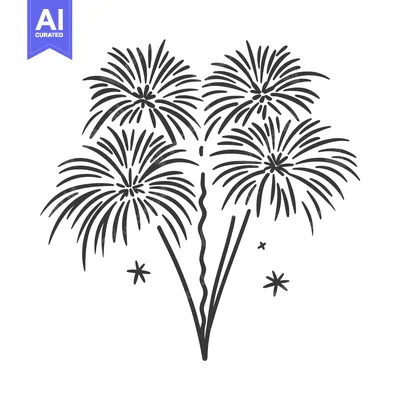 Popular premium asset: Artistic illustration depicts a stylized display of exploding firework