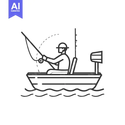 Popular premium asset: Fisherman in a Boat with Fishing Rod and Line