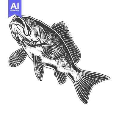 Premium design asset: A detailed graphic illustration of a single freshwater fish