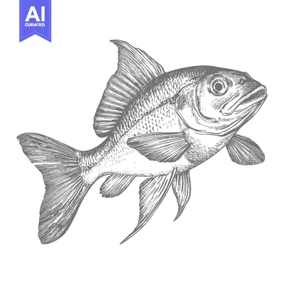 Popular premium asset: Detailed Hand Drawn Illustration Of A Fish