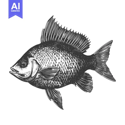 Premium design asset: Intricate Hand Drawn Illustration Of A Fish