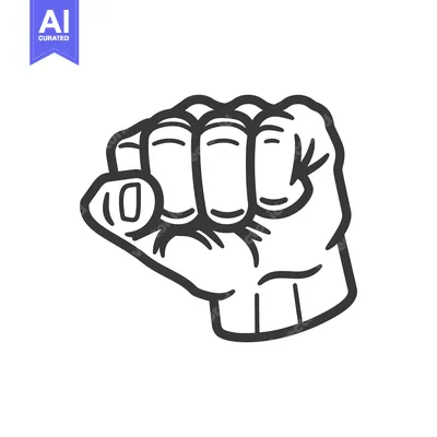 Aset premium populer: A simple illustration of a clenched hand with fingers and thumb
