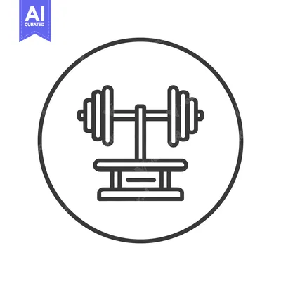 Aset desain premium: Minimalist Dumbbell Rack Icon in Circle, Fitness Equipment Symbol