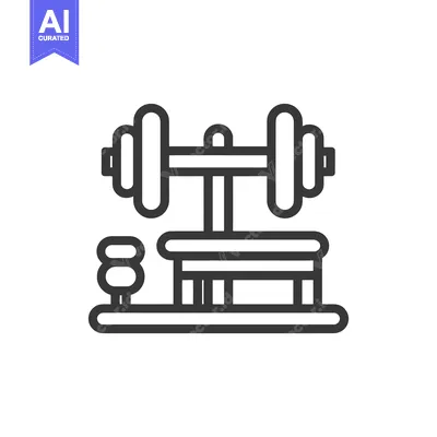 Premium design asset: Minimalist Dumbbell Rack Icon: Fitness Equipment, Gym Training Symbol,