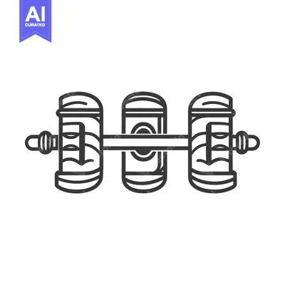 Popular premium asset: Simple black line art illustration of weightlifting equipment
