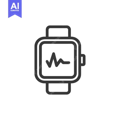 Popular premium asset: Smartwatch Displaying Heart Rate Monitor, Minimalist Icon Design on Wh