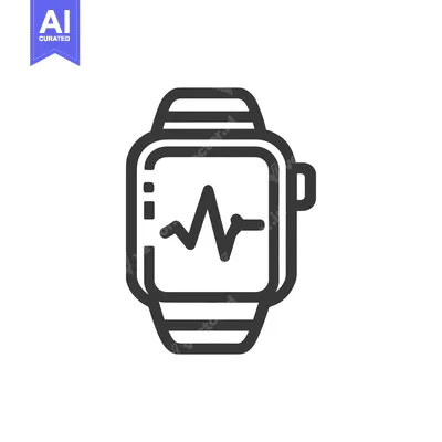 Aset premium populer: Smartwatch Heartbeat Icon: Modern Health Monitoring Technology Symbol