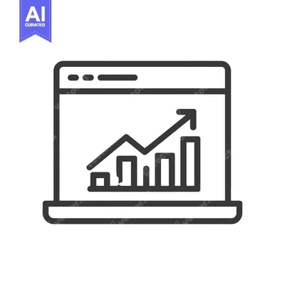 Aset desain premium: Ascending Graph on Screen: Business Growth Icon