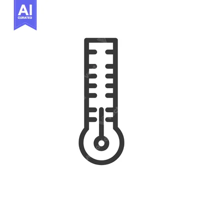 Minimalist Thermometer Icon: Temperature Measurement, Weather Forecast