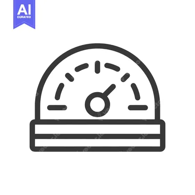 Aset desain premium: Minimalist Speedometer Icon: Clean Design for Performance and Measurem