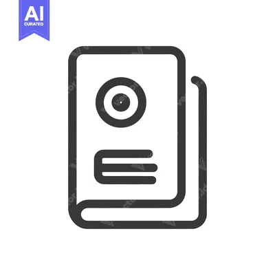 Aset desain premium: Minimalist Book Icon: Rounded Edges, Simple Design, Dark Gray Outline