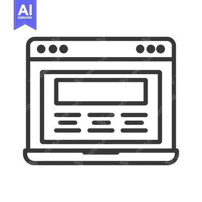 Aset desain premium: Minimalist Laptop Icon: Clean Line Art for Web Design and UI