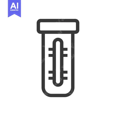 Aset desain premium: Minimalist Thermometer Icon: Bold Outline on White Background