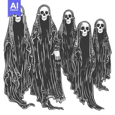Popular premium asset: Five Skeletons in Robes with Intricate Detail
