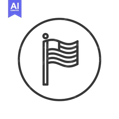 Aset desain premium: American Flag Icon in Circle, Minimalist Design, Patriotic Symbol