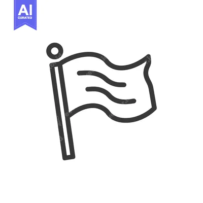 Aset premium populer: Simple Waving Flag Icon with Pole and Circular Top
