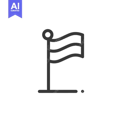 Aset desain premium: Minimalist Flag Icon: Waving Symbol of Nation, Country, or Victory