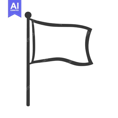 Aset premium populer: A simple flat design illustration of a waving flag on a pole