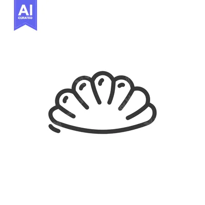 Aset desain premium: Minimalist Seashell Icon: Clean Line Art on White Background
