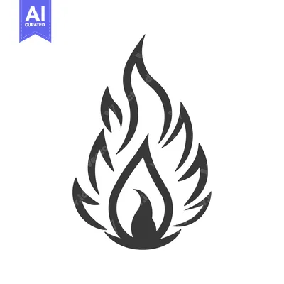 Aset desain premium: A stylized graphical depiction of a flame with sharp edges