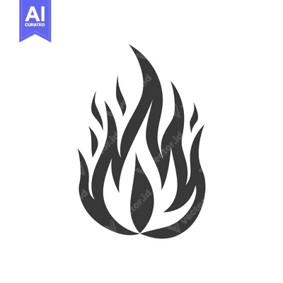 Premium design asset: A stylized depiction of a black flame with tapered edges