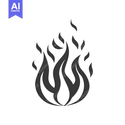 Aset premium populer: A stylized depiction of a vibrant flickering flame illustration