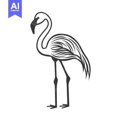 Aset premium populer: A Stylized Illustration Depicting a Graceful Bird with Long Legs