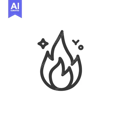 Premium design asset: Minimalist Fire Icon with Sparkles and Embers on White Background