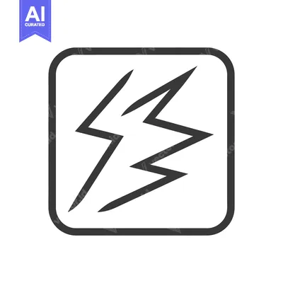 Premium design asset: A stylized depiction of a lightning bolt within a frame