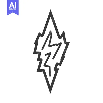 Aset premium populer: The image depicts a jagged stylized abstract lightning bolt design