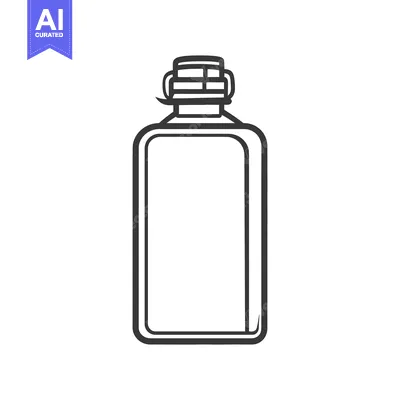 Aset premium populer: A minimalist illustration showing a rectangular bottle with a stopper