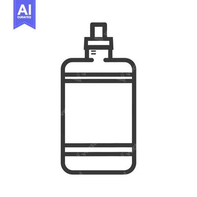 Premium design asset: A simple black and white outline of a water bottle