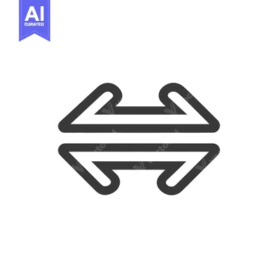 Aset premium populer: Symmetrical Exchange: Bold Arrow Icon on White Background, Directional