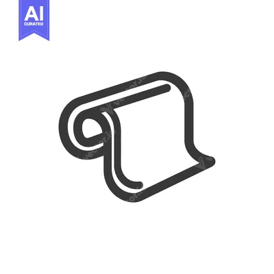 Popular premium asset: Minimalist Scroll Icon: Dark Gray Outline on White Background, Curled