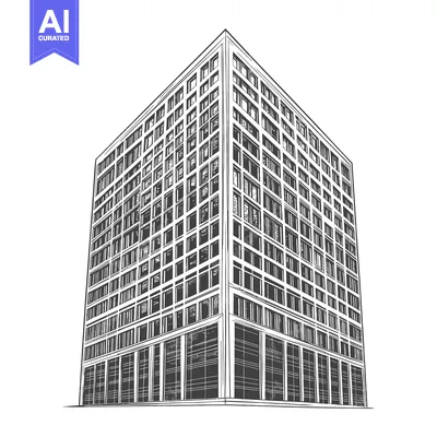Premium design asset: A Sketch of a Modern Multistory Building