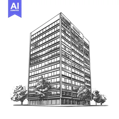 Popular premium asset: Modern Office Building With Trees Landscape Design