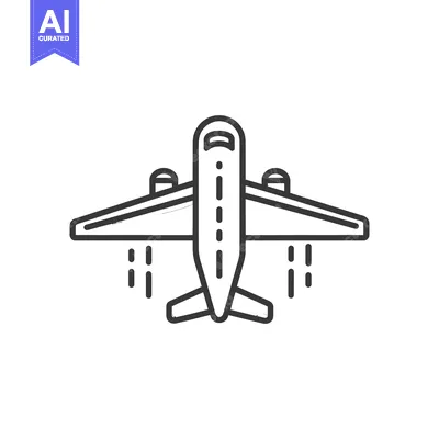 Popular premium asset: Airplane Icon: Minimalist Line Art of a Passenger Jet