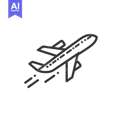 Popular premium asset: Airplane Ascending: Minimalist Line Art Icon with Motion Trails