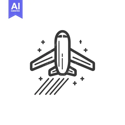 Aset desain premium: Airplane Taking Off Icon with Vapor Trails and Stars