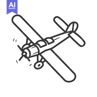 Popular premium asset: A simple black and white airplane icon is depicted in flight