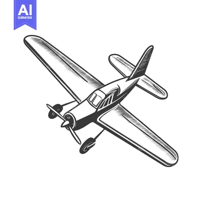 Popular premium asset: A detailed vector illustration depicts a small single engine aircraft