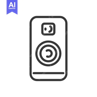 Aset desain premium: Minimalist Speaker Icon: Bold Outline, Modern Design, Audio Symbol