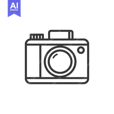 Aset premium populer: Minimalist Camera Icon: Clean Line Art Photography Symbol
