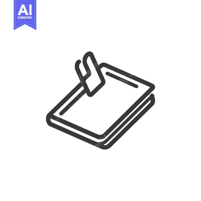 Aset premium populer: Minimalist Notebook Icon with Bookmark, Line Art Style, Isolated on Wh