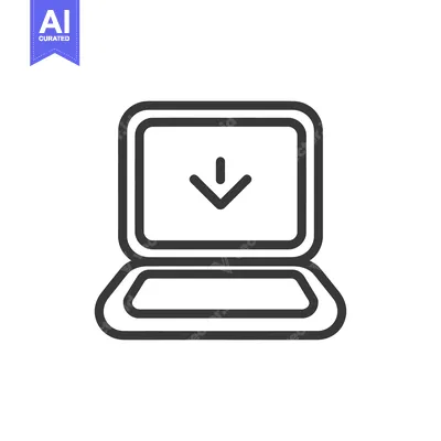 Popular premium asset: Minimalist Laptop Icon with Download Arrow, Clean Design