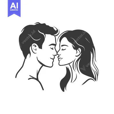 Aset premium populer: A couple shares an intimate moment with a gentle touch