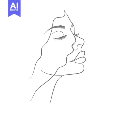 Popular premium asset: A single line art illustration depicting a face in profile