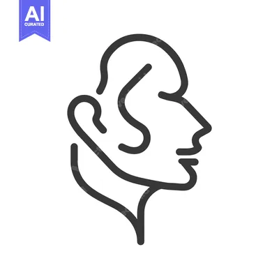Download Minimalist Line Art: Abstract Human Profile with Bold, Continuous Stro Vector Graphic
